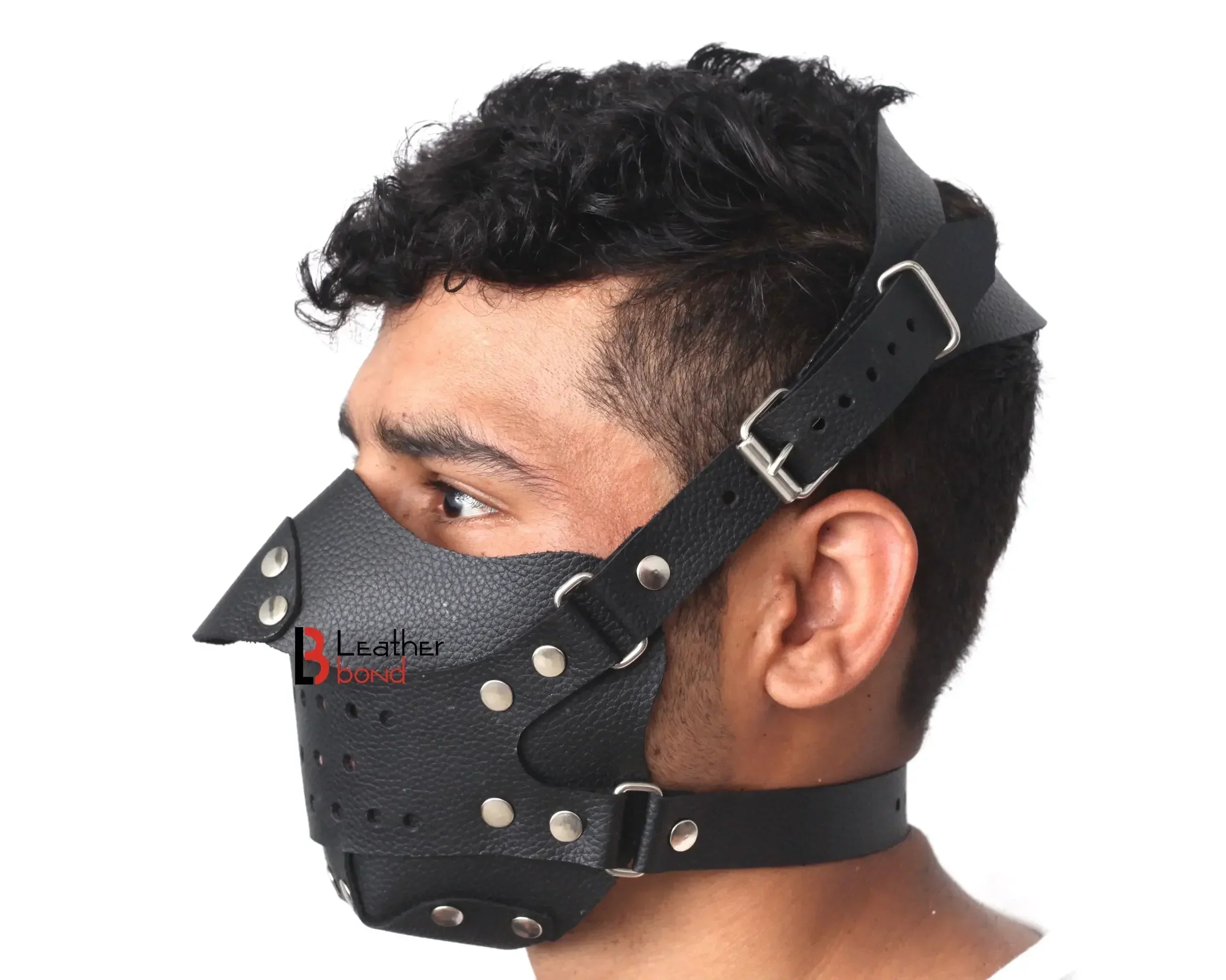 Genuine Cowhide Leather Steampunk Sensory Deprivation Hood Halloween Mask & Reenactment Costume Gear