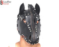 Genuine Cowhide Leather Horse Mask Hood Halloween Mask & Sensory Deprivation Hood | Reenactment & BDSM Costume