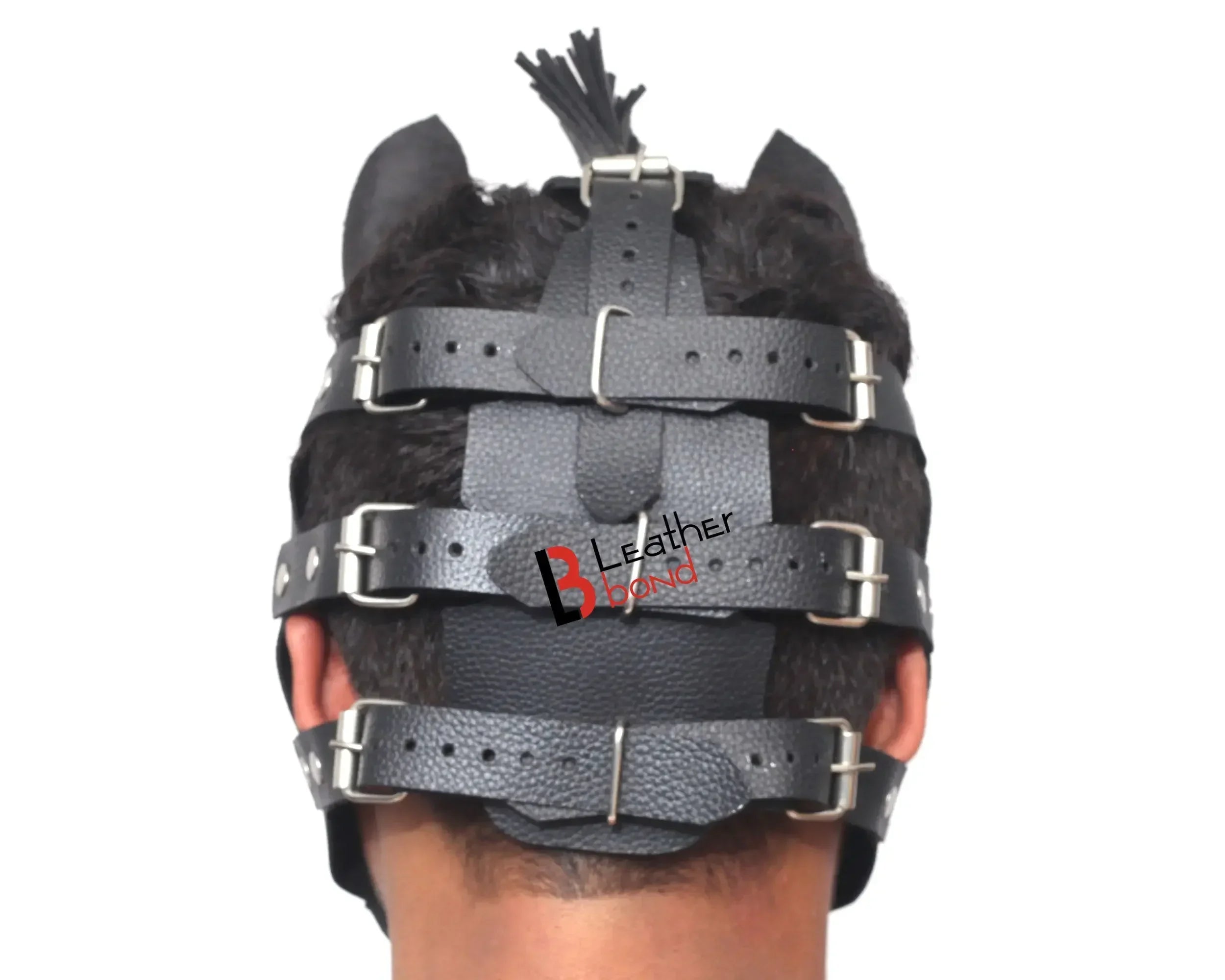 Genuine Cowhide Leather Horse Mask Hood Halloween Mask & Sensory Deprivation Hood | Reenactment & BDSM Costume