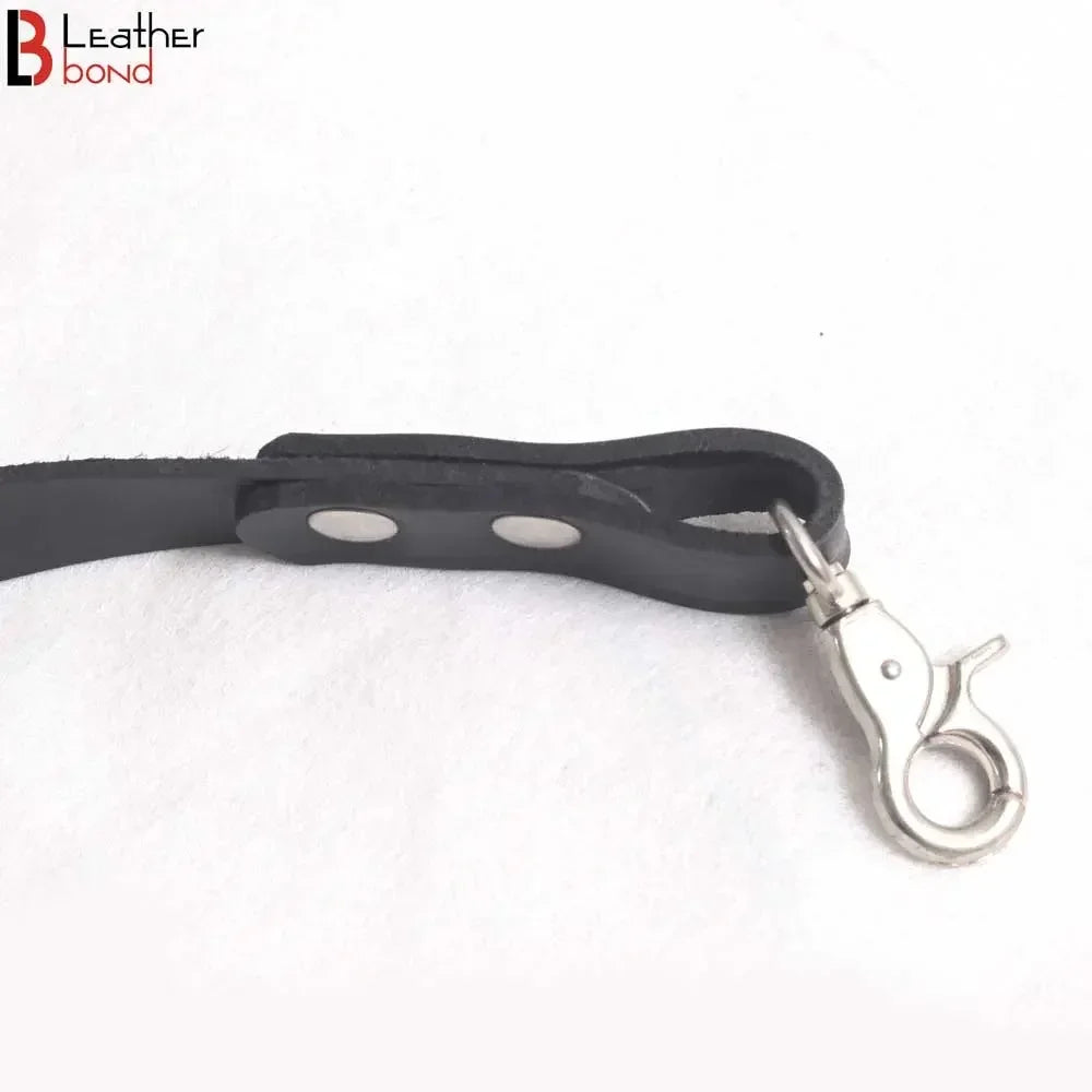 Genuine Leather BDSM Leash & Lead Pet Play, Puppy Play & Kitten Play Submission Bondage
