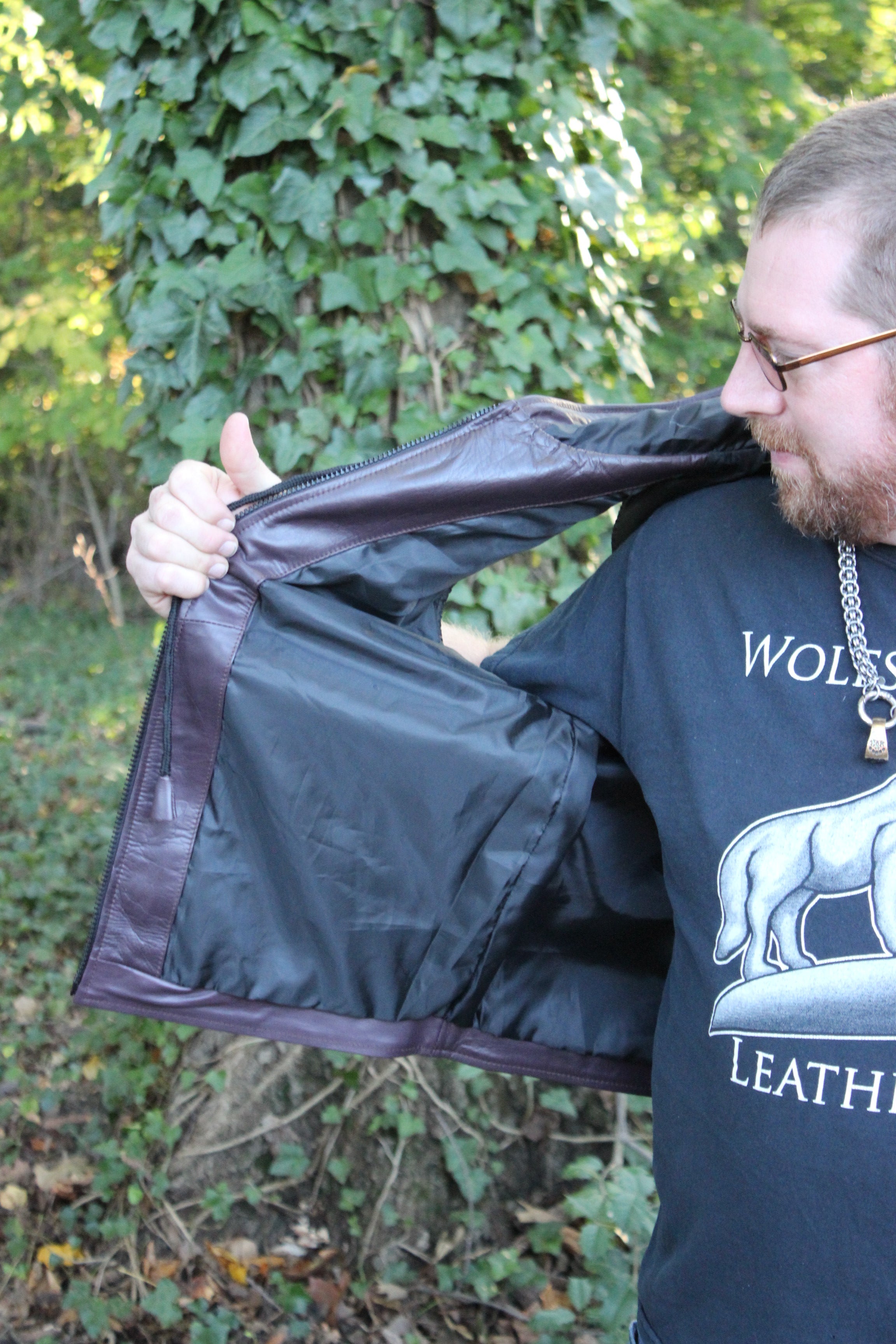 OnF Leather Hoodie in Plum LIMITED EDITION