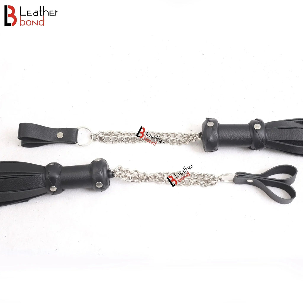 Real Cowhide Leather Finger Loop Flogger 25 Falls Heavy Duty Thuddy Whip | Handcrafted BDSM Flogger