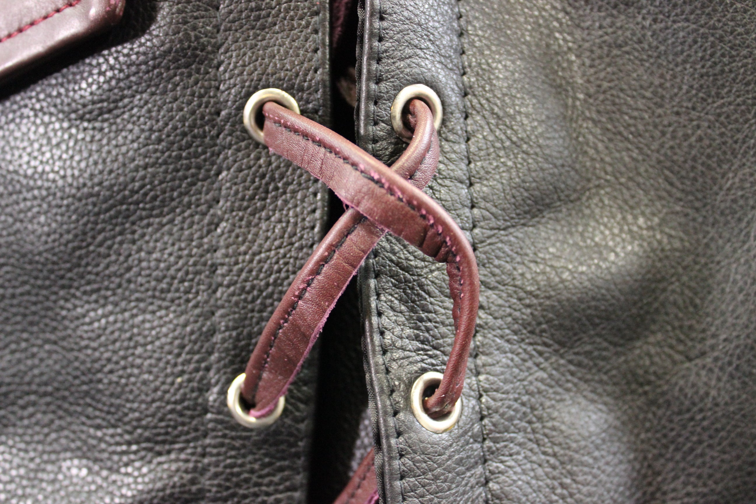 OnF Leather Bar Vest - Black with Dark Brown Highlights