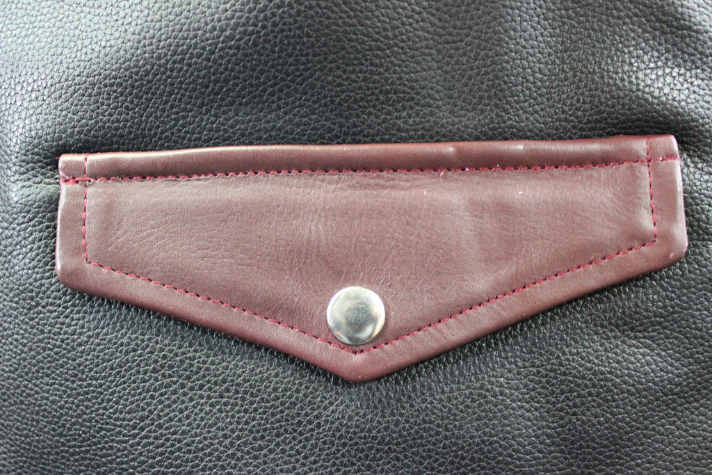 OnF Leather Bar Vest - Black with Dark Brown Highlights