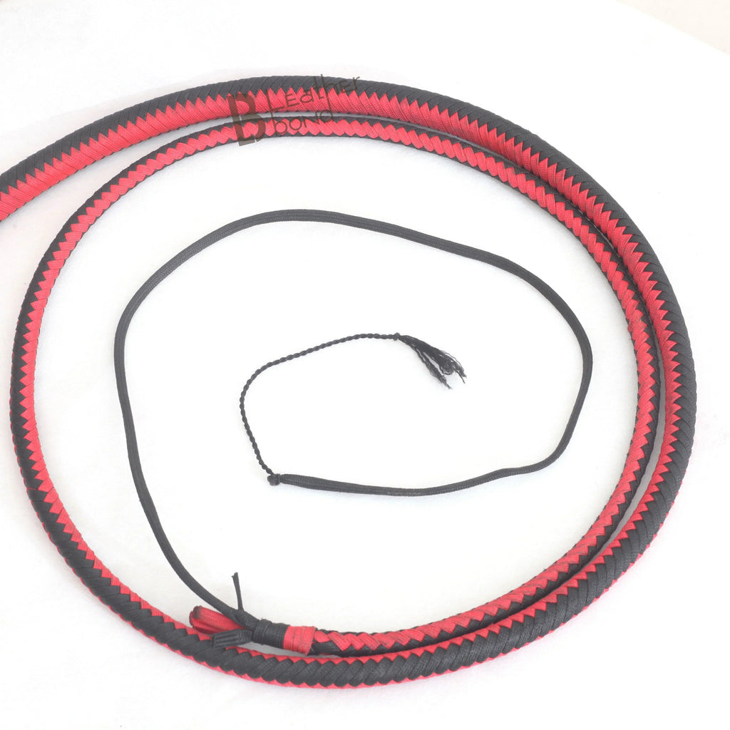 Handcrafted Nylon Paracord Snake Whip | 4 Foot | Full Leather Belly and Bolster Inside – Leather Bond
