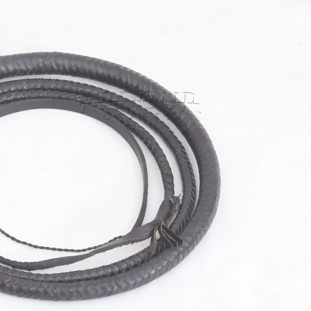 Kangaroo Hide Leather Snake Whip | Shot Loaded | 4, 5, 6 and 8 Feet | 12 Strands Black – Leather Bond