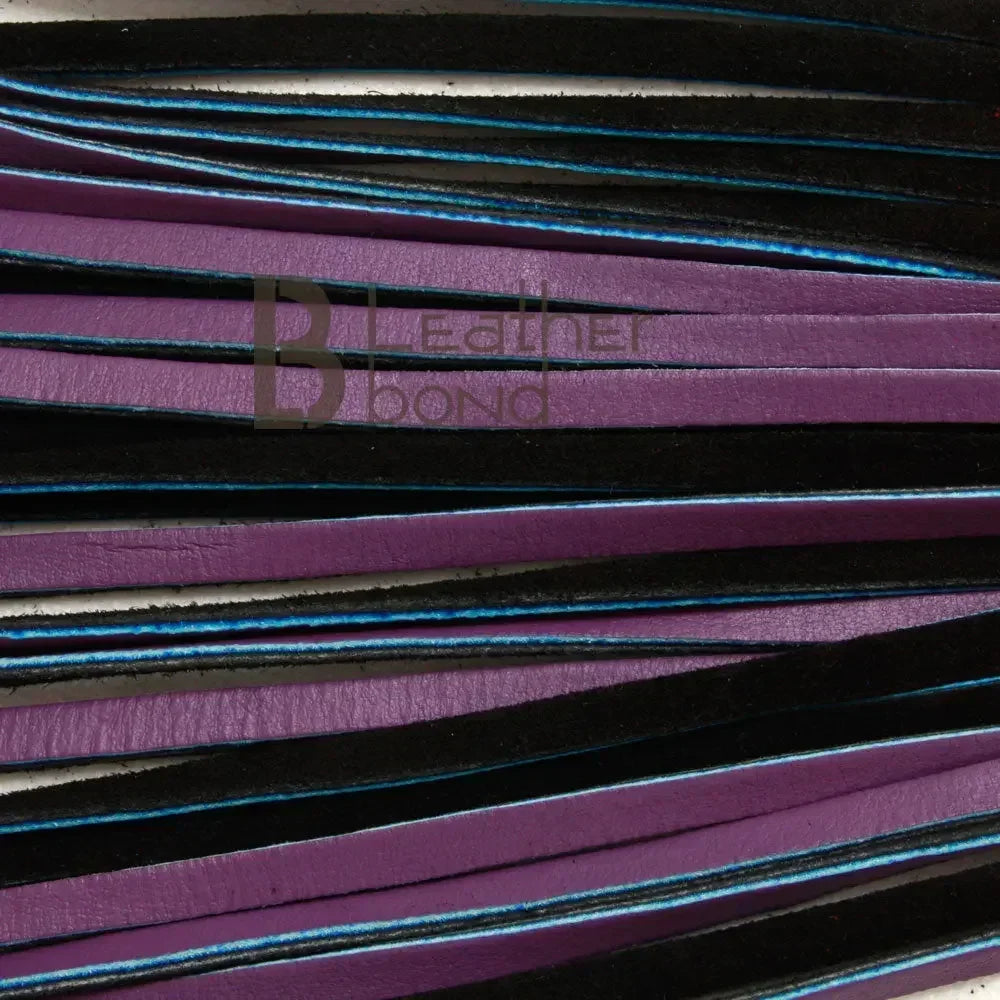 Real Genuine Cowhide Leather Flogger and Whip | 25 Falls Purple and Black | Heavy Duty – Leather Bond