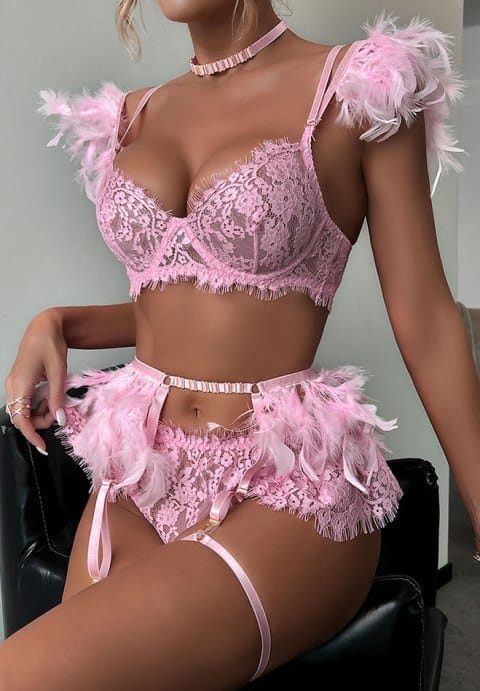 Feathered Allure Bra Ensemble