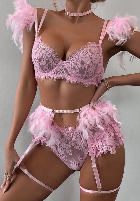 Feathered Allure Bra Ensemble