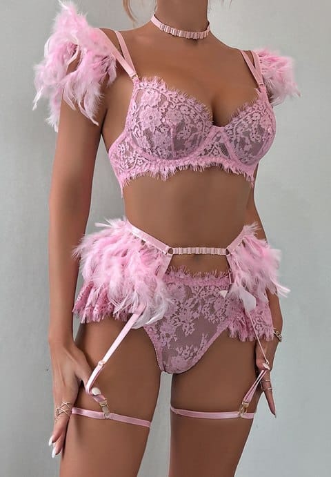 Feathered Allure Bra Ensemble