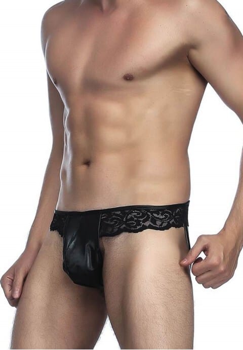 Tight  Faux Leather Men Sexy Panty