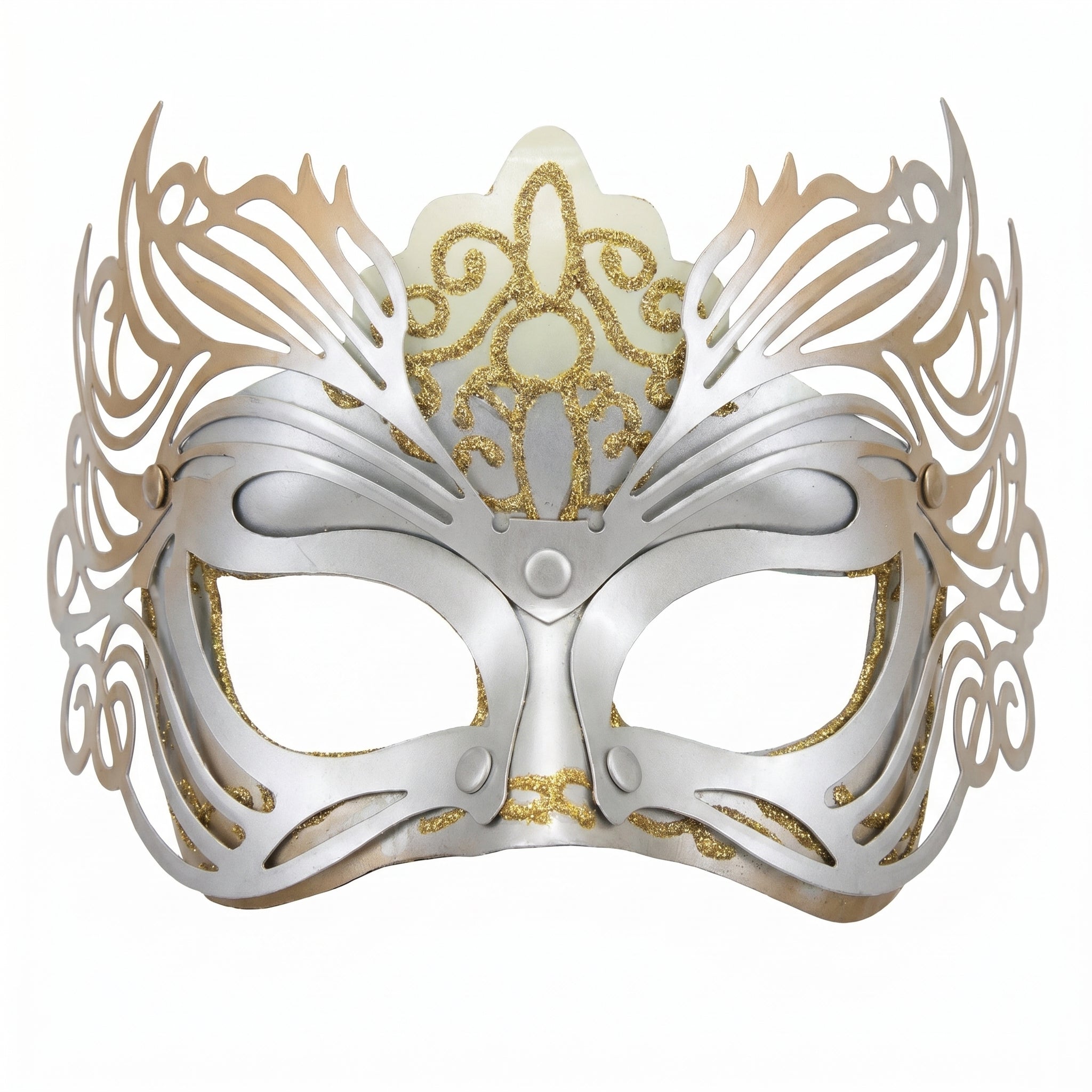 Gilded Elegance: Gold & Silver Mask