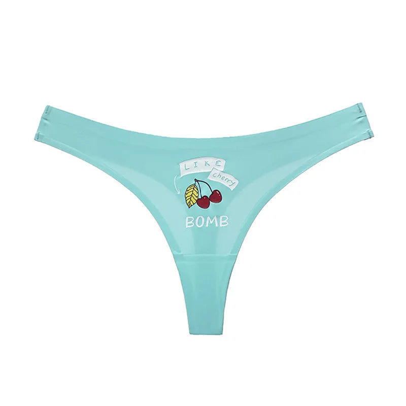 Seamless Sexy Thong Women Underwear Briefs Panties Dog Heart Banana Flower Low Rise Yoga G String Bikini Girls Female Panty