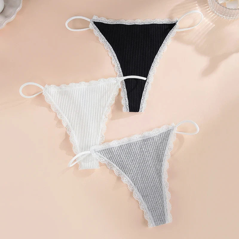 Lace Cotton Panties Sexy Women Briefs Underwear Thong Soft G String  Intimates Ladies Female Panty Lingerie