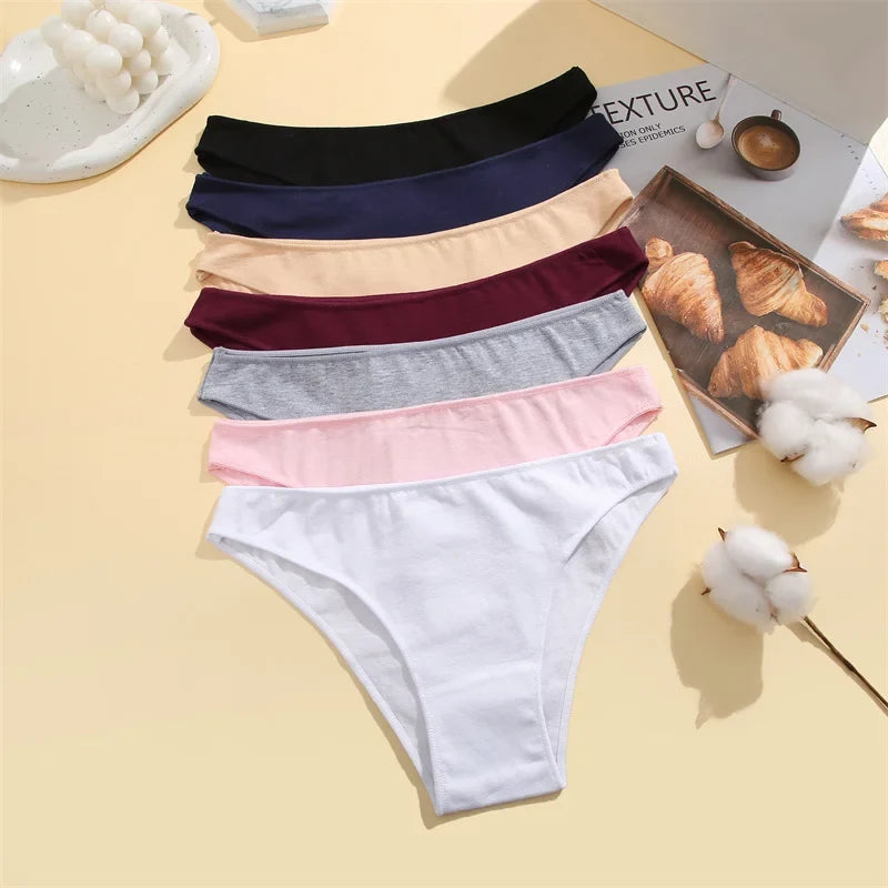 Women's Cotton Panties M-2XL Soft Low-Rise Underwear Ladies Comfortable Underwear Ladies Underpants Female Lingerie 7 Colors New