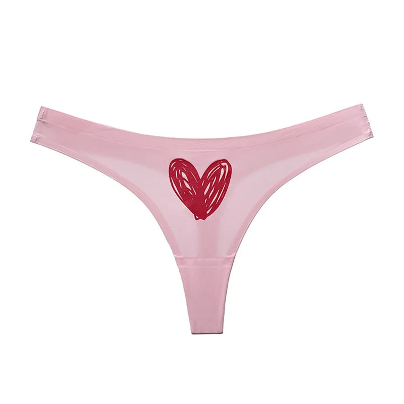Seamless Sexy Thong Women Underwear Briefs Panties Dog Heart Banana Flower Low Rise Yoga G String Bikini Girls Female Panty