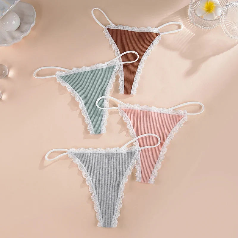 Lace Cotton Panties Sexy Women Briefs Underwear Thong Soft G String  Intimates Ladies Female Panty Lingerie