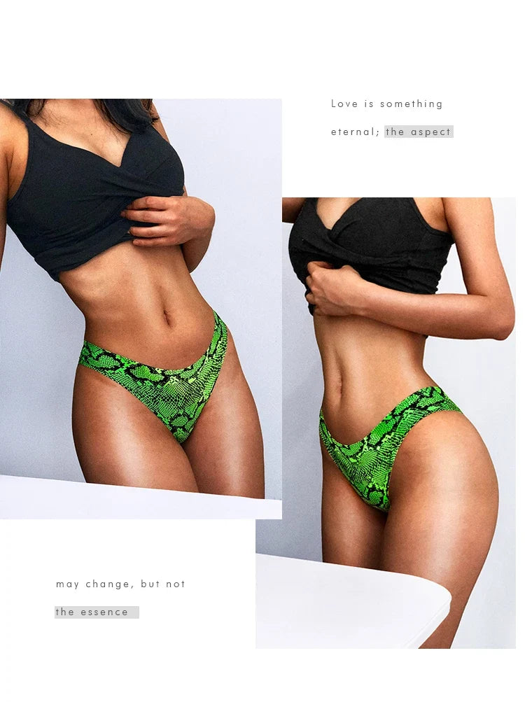 Ice Silk Seamless Snake Leopard Women Panties Sexy G String Thong Underwear T Back Girls Briefs Fitness Lingerie Plus Size M-XXL