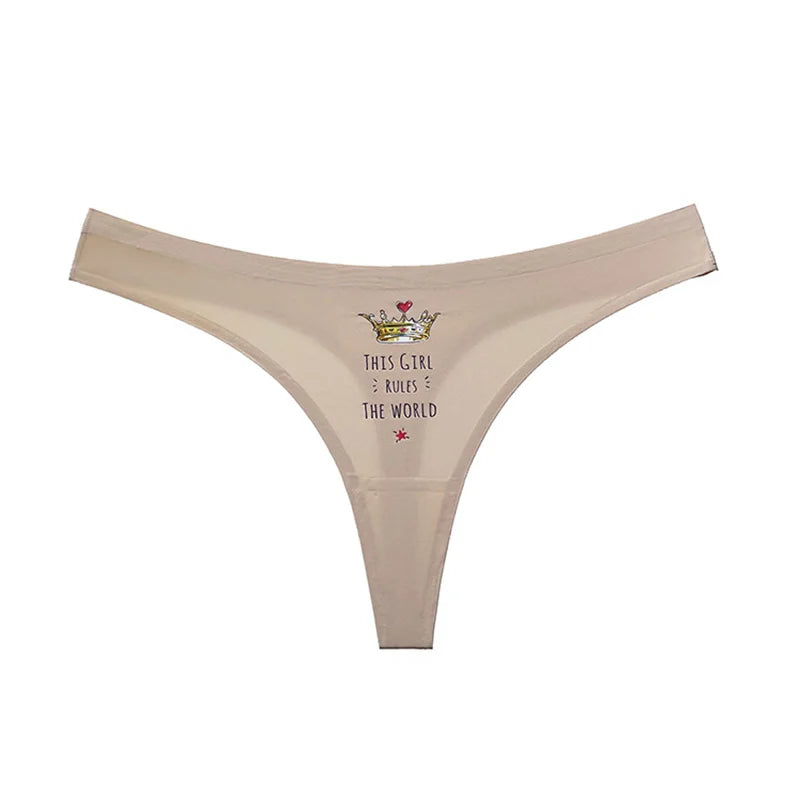 Seamless Sexy Thong Women Underwear Briefs Panties Dog Heart Banana Flower Low Rise Yoga G String Bikini Girls Female Panty
