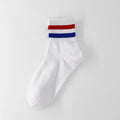 Vintage Two Stripes Sports Cotton Men Ankle Socks Streetwear Hiphop Skate Hiphop Athletic White Black Shcool Designer Punk Boy
