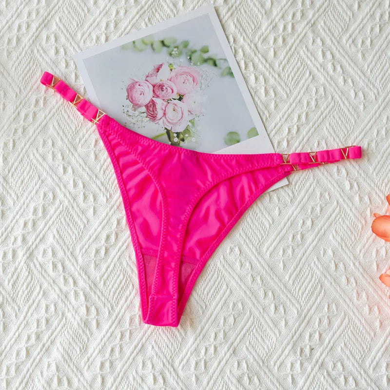 Zebra Flower Low Rise Sexy Thong Women Underwear Briefs Panties Luxury Metal Buckle G String Seamless Bikini Girls Female Panty