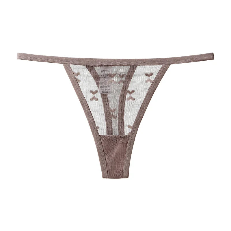 Lace Women Panties G String Sexy Thong Seamless Underwear T Back Transparent Low Waist Girls Briefs Underpants Plus Size S-XL