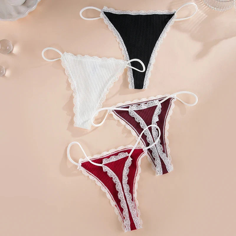 Lace Cotton Panties Sexy Women Briefs Underwear Thong Soft G String  Intimates Ladies Female Panty Lingerie