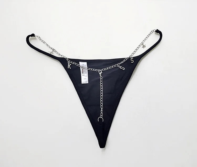 Hot Sexy Girls Thong Women Panties Letter Rhinestones G String Briefs Diamonds Erotic Underwear Low Waist Female Intimates