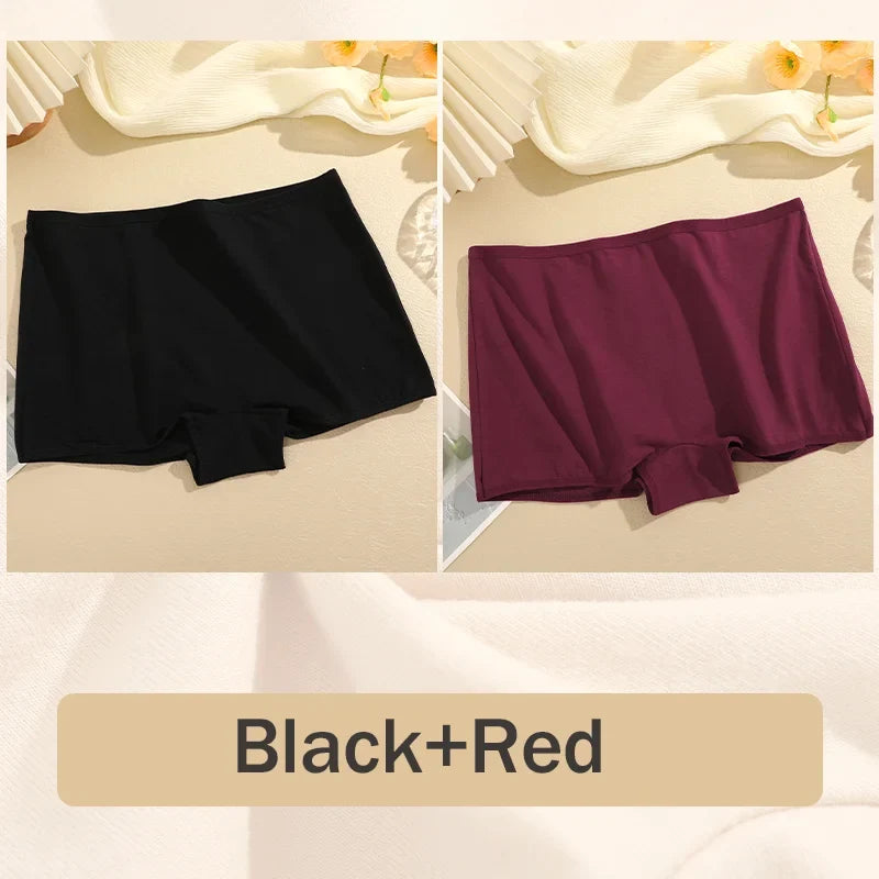 2Pcs/Set Women's Panties Cotton Seamless Sports Boxers Underwear Female Solid Color Briefs Lingerie Intimate Underpants XS-XL
