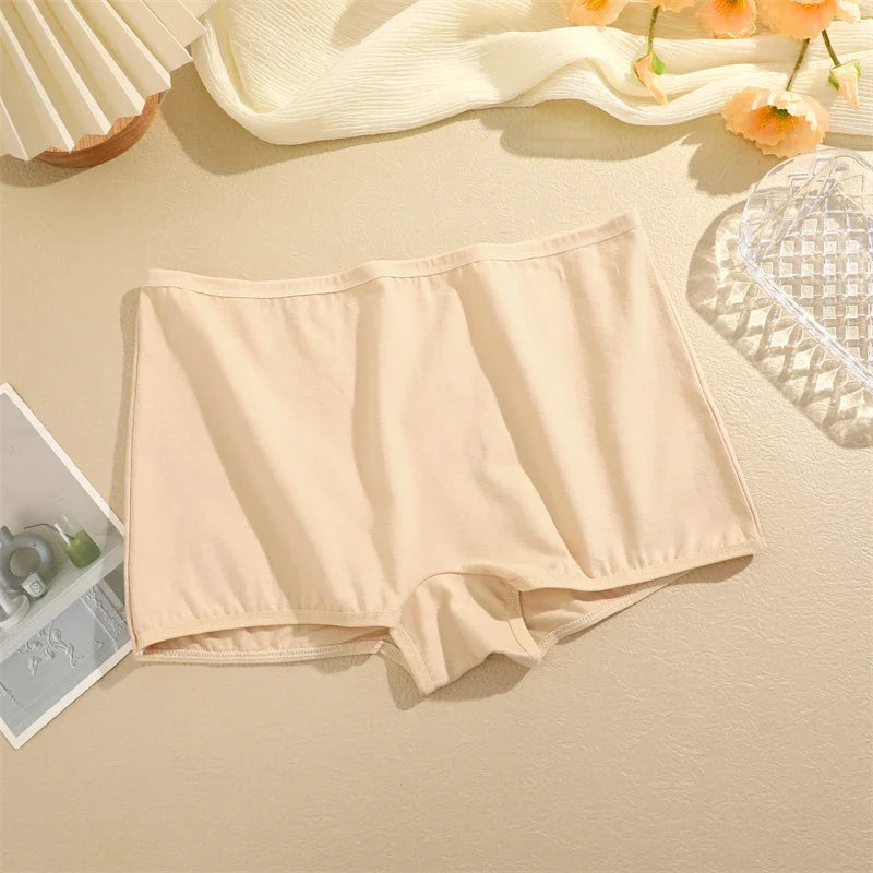 2Pcs/Set Women's Panties Cotton Seamless Sports Boxers Underwear Female Solid Color Briefs Lingerie Intimate Underpants XS-XL