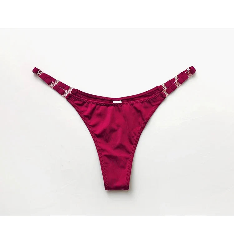 Seamless Sexy Thong Women Underwear Briefs Panties Zebra Flower Low Rise Luxury Metal Buckle G String Bikini Girls Female Panty