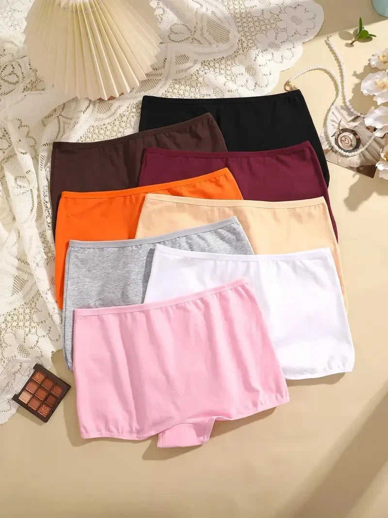 2Pcs/Set Women's Panties Cotton Seamless Sports Boxers Underwear Female Solid Color Briefs Lingerie Intimate Underpants XS-XL