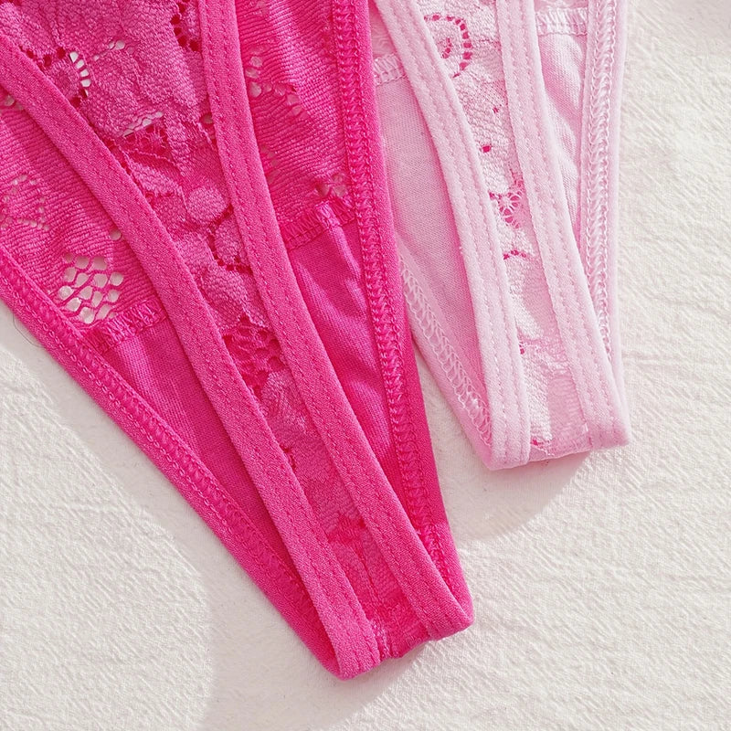 1pcs Low Rise Bow Sexy Lace Women Thongs Floral Panties Sexy Lingerie Solid Comfortable Erotic Elegant Lady G-string Underwear