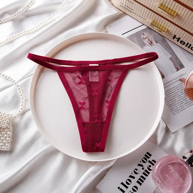 Lace Women Panties G String Sexy Thong Seamless Underwear T Back Transparent Low Waist Girls Briefs Underpants Plus Size S-XL