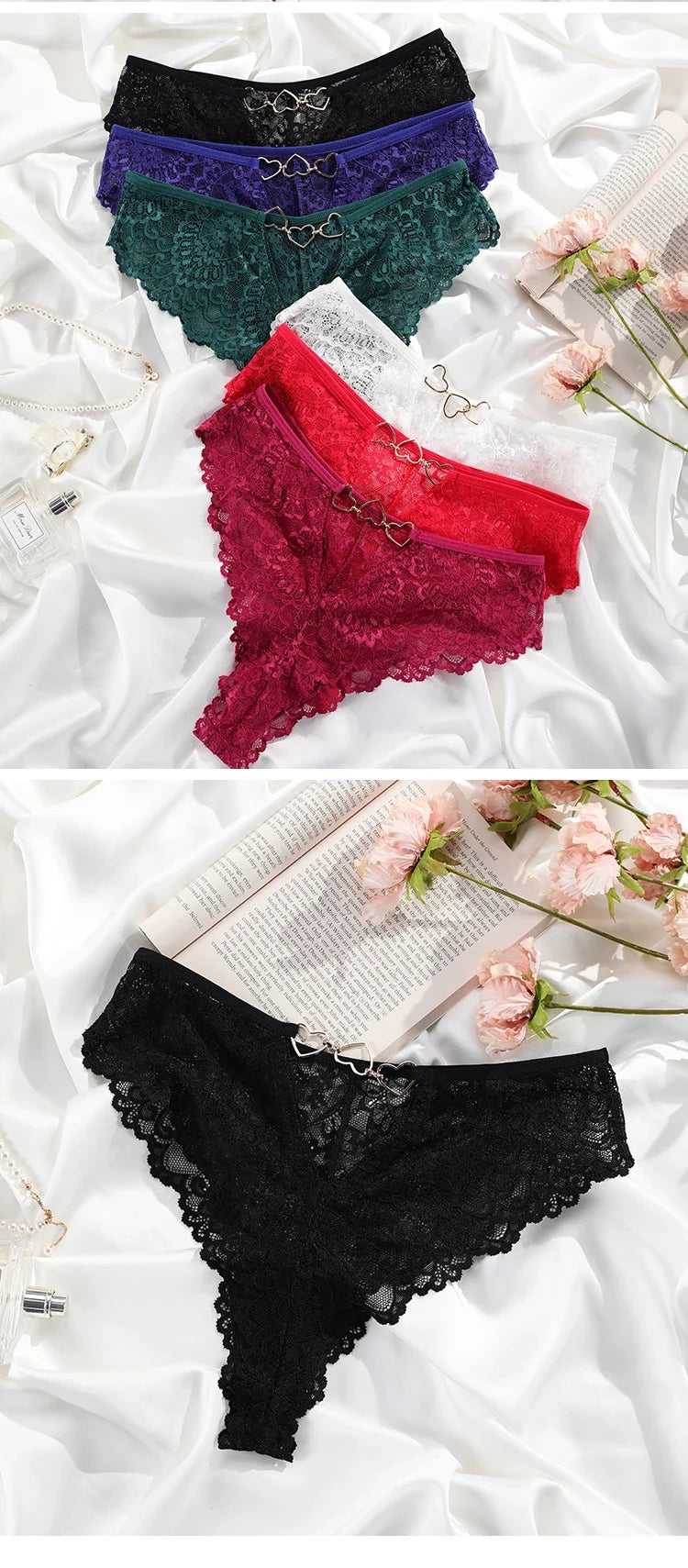 Hollow Out Girls G String Sexy Panties Women Briefs Thong Transparent Lace Underwear Female Thin Low Waist Lingerie Size S-XL
