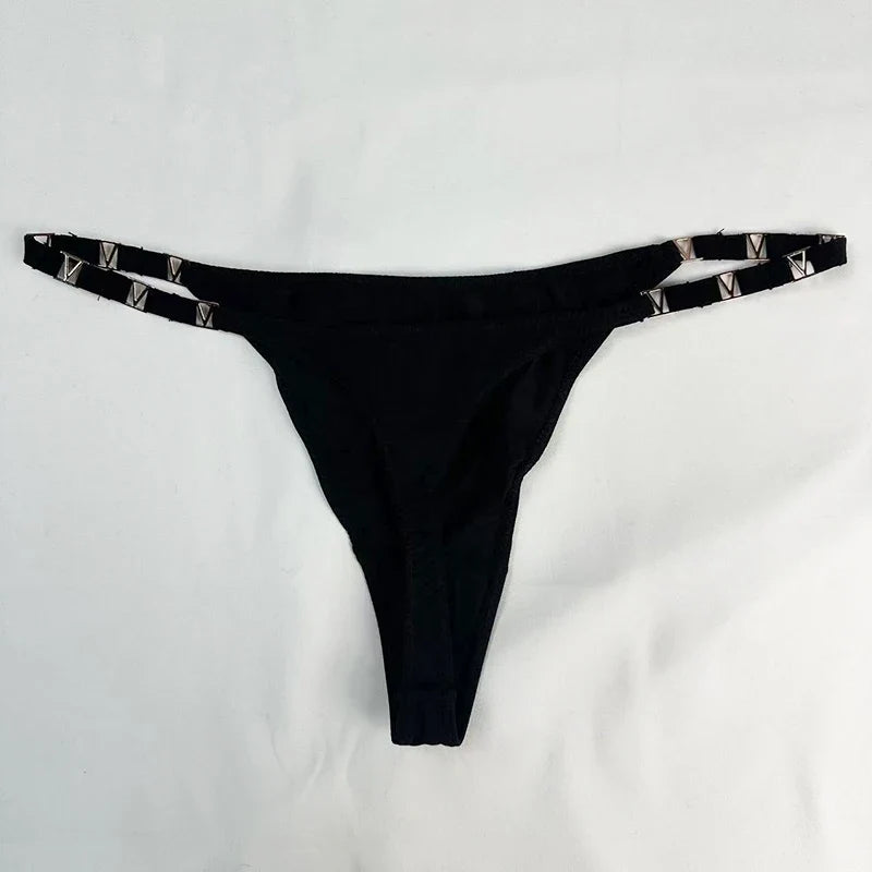 Low Rise Sexy Thong Women Underwear Briefs Seamless Panties Zebra Flower Luxury Metal Buckle G String Bikini Girls Female Panty