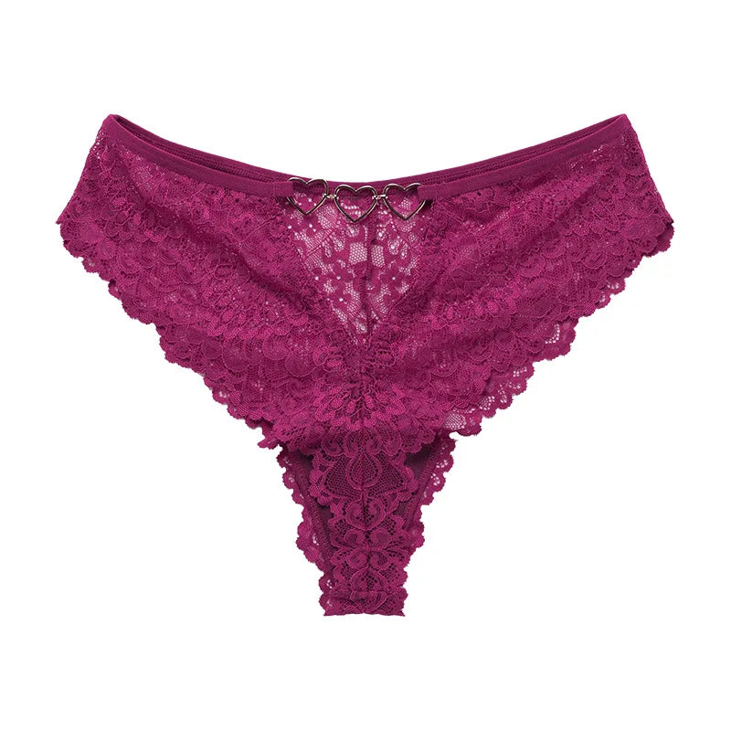 Hollow Out Girls G String Sexy Panties Women Briefs Thong Transparent Lace Underwear Female Thin Low Waist Lingerie Size S-XL