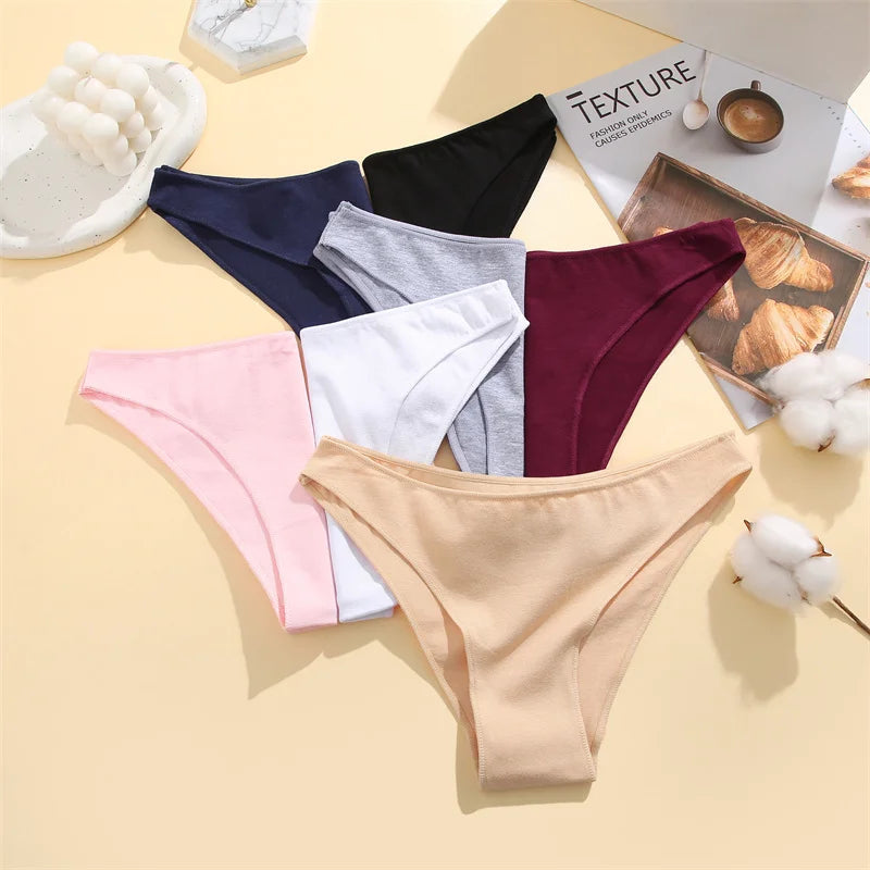 Women's Cotton Panties M-2XL Soft Low-Rise Underwear Ladies Comfortable Underwear Ladies Underpants Female Lingerie 7 Colors New