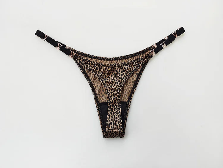 Seamless Sexy Thong Women Underwear Briefs Panties Zebra Flower Low Rise Luxury Metal Buckle G String Bikini Girls Female Panty