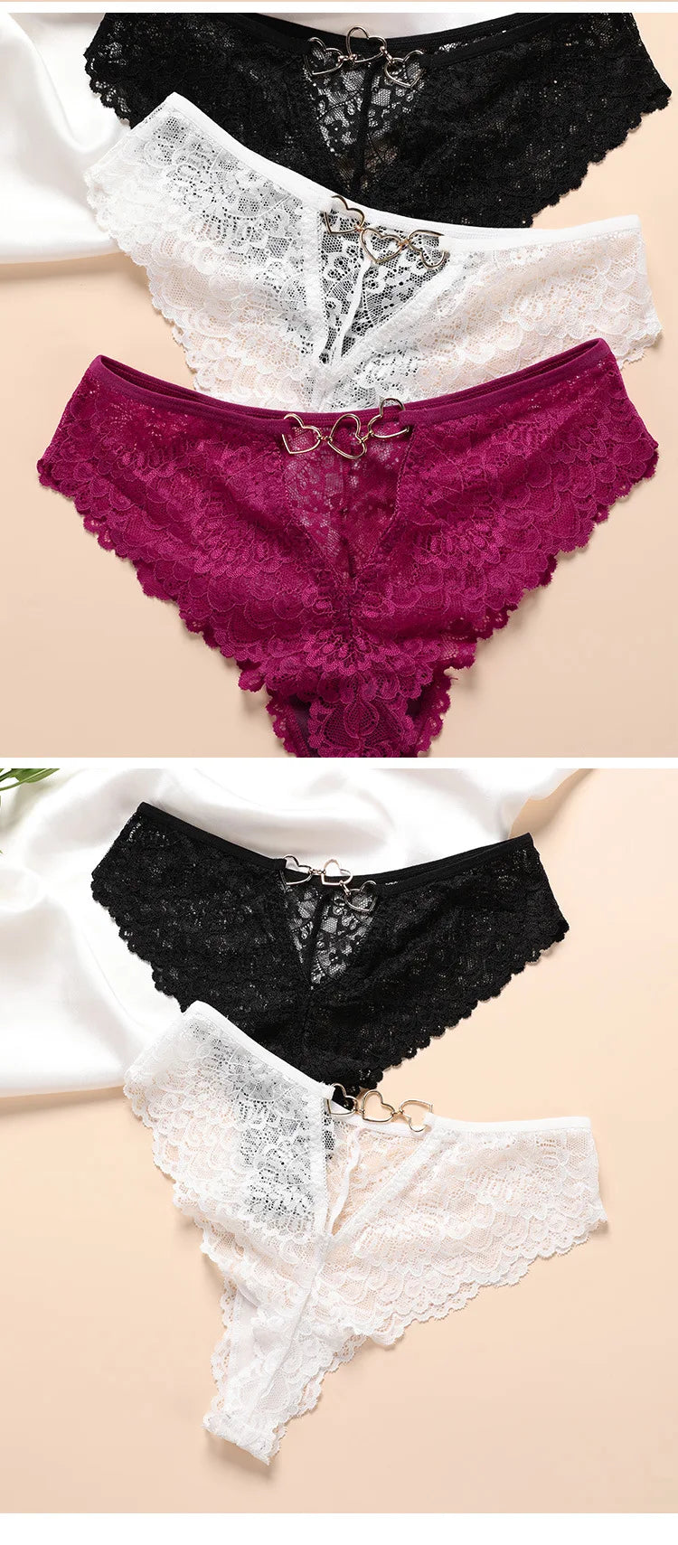 Hollow Out Girls G String Sexy Panties Women Briefs Thong Transparent Lace Underwear Female Thin Low Waist Lingerie Size S-XL