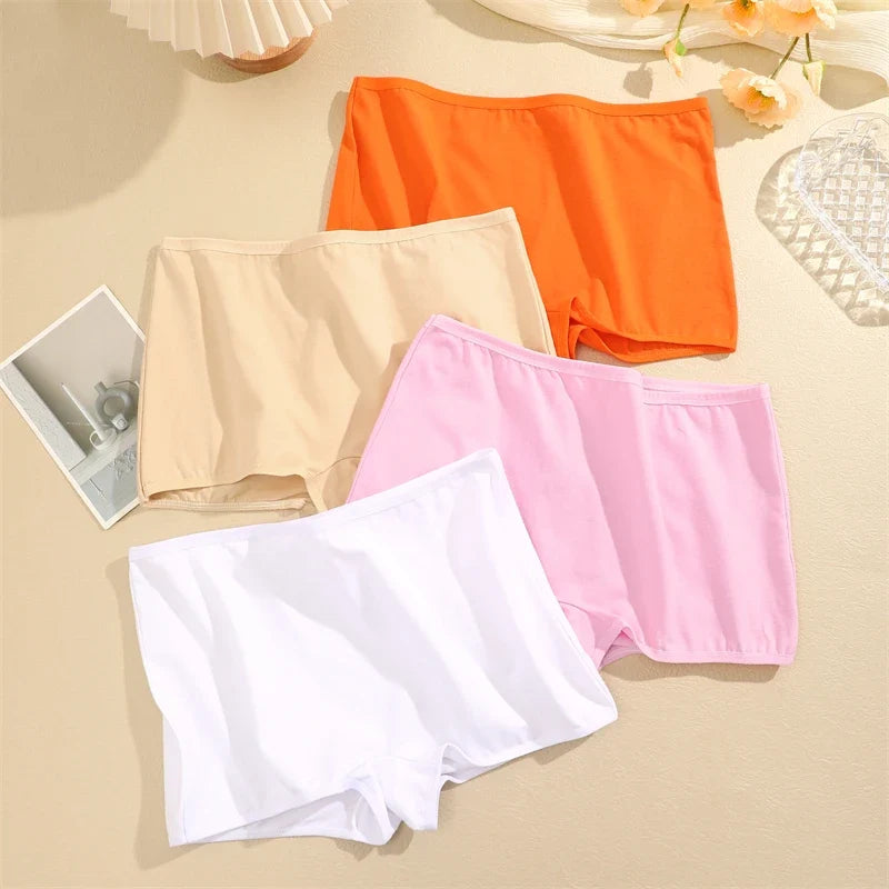 2Pcs/Set Women's Panties Cotton Seamless Sports Boxers Underwear Female Solid Color Briefs Lingerie Intimate Underpants XS-XL