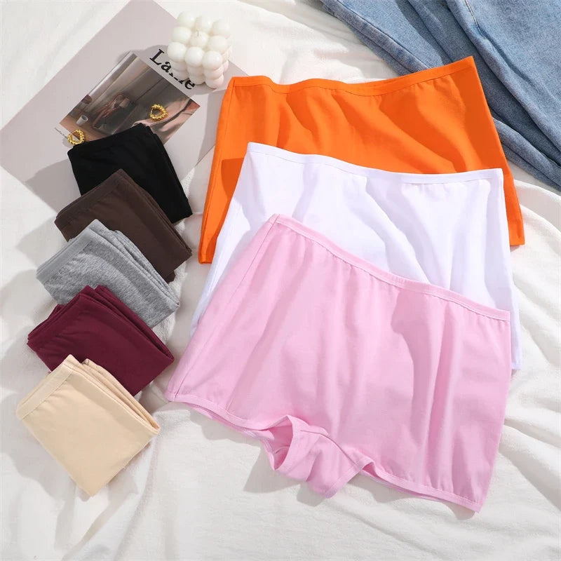 2Pcs/Set Women's Panties Cotton Seamless Sports Boxers Underwear Female Solid Color Briefs Lingerie Intimate Underpants XS-XL