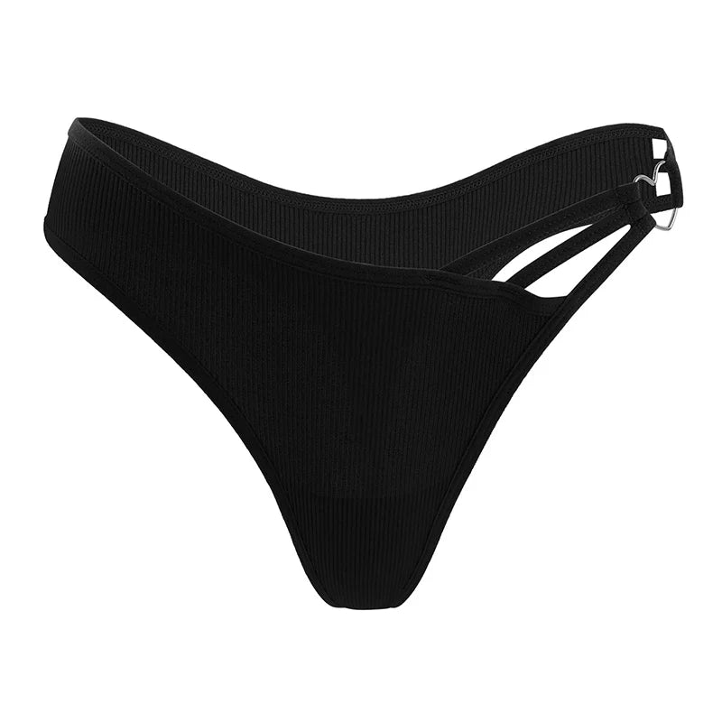 1pcs Fashion New Style Ribbed Sexy Women Panties Low Rise Breathable Comfortable Sexy Lingerie Elegant Lady Briefs Underwear