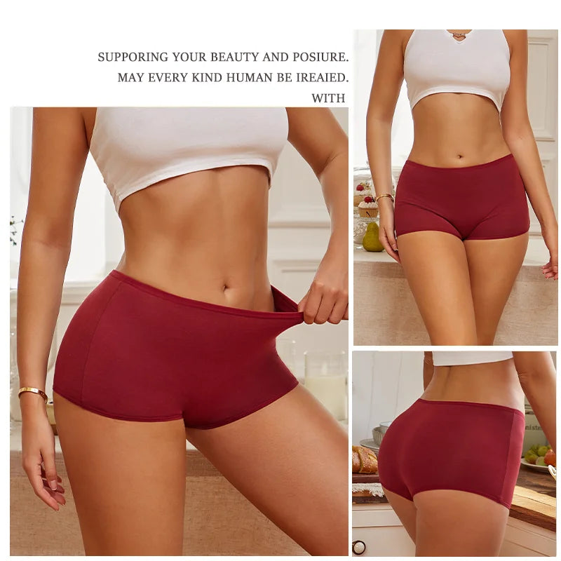 2Pcs/Set Women's Panties Cotton Seamless Sports Boxers Underwear Female Solid Color Briefs Lingerie Intimate Underpants XS-XL