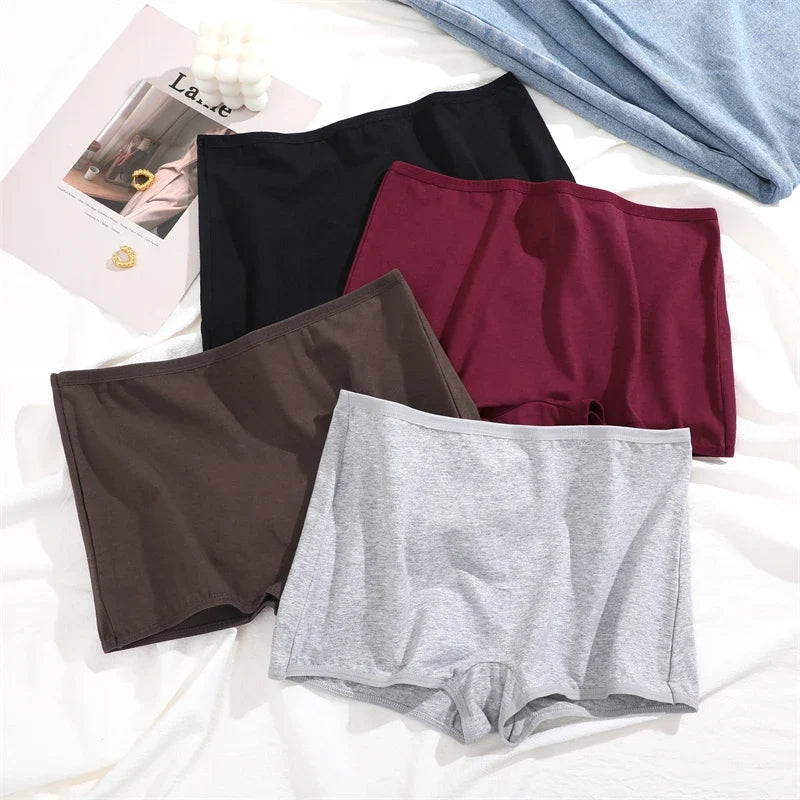 2Pcs/Set Women's Panties Cotton Seamless Sports Boxers Underwear Female Solid Color Briefs Lingerie Intimate Underpants XS-XL