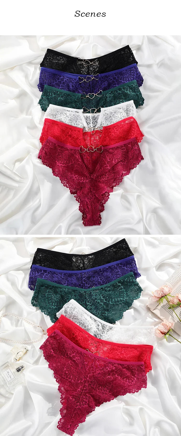 Hollow Out Girls G String Sexy Panties Women Briefs Thong Transparent Lace Underwear Female Thin Low Waist Lingerie Size S-XL
