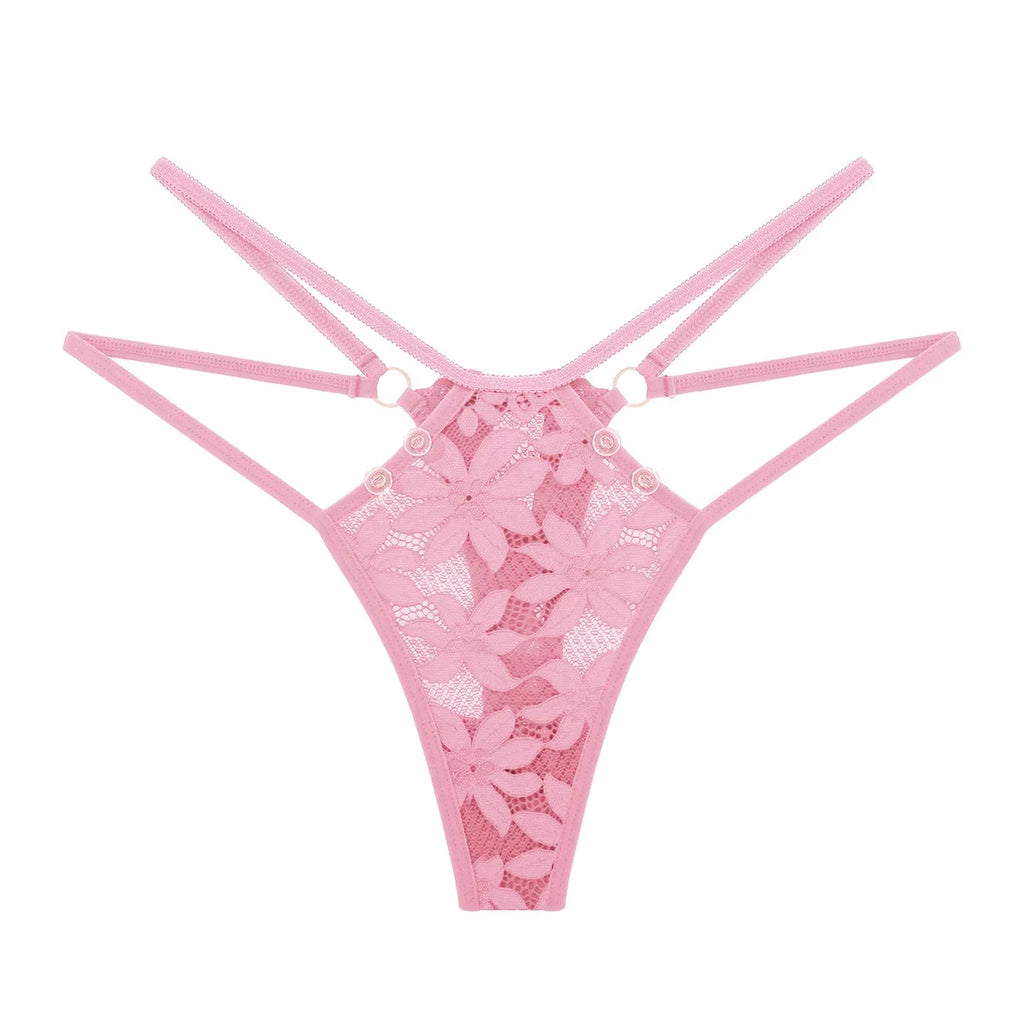 1pcs 2026 New Style Sexy Lace Women G-string Low Rise Elegant Female Underwear Comfortable Solid Lady Thongs Erotic Sexy Panties