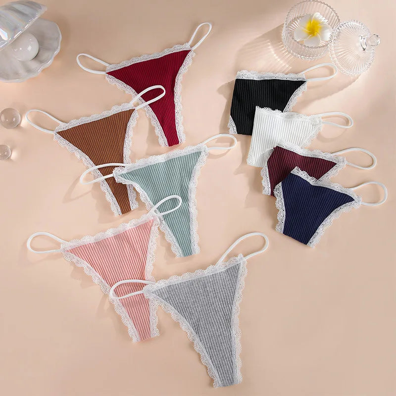 Lace Cotton Panties Sexy Women Briefs Underwear Thong Soft G String  Intimates Ladies Female Panty Lingerie