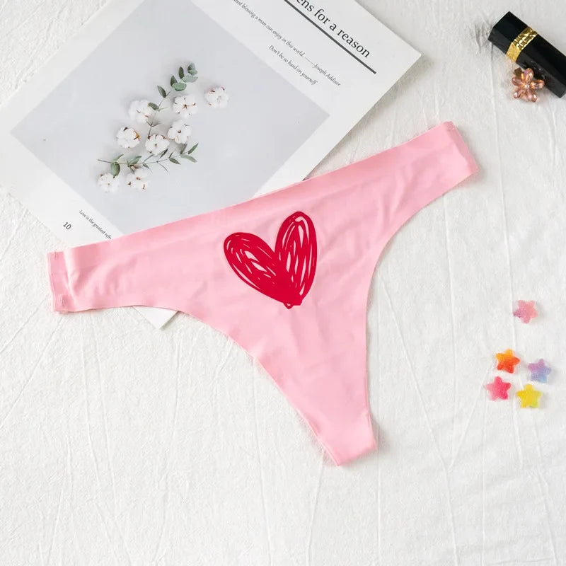 Sexy Thong Women Underwear Briefs Panties Dog Heart Banana Seamless Low Rise Yoga G String Bikini Girls Female Panty