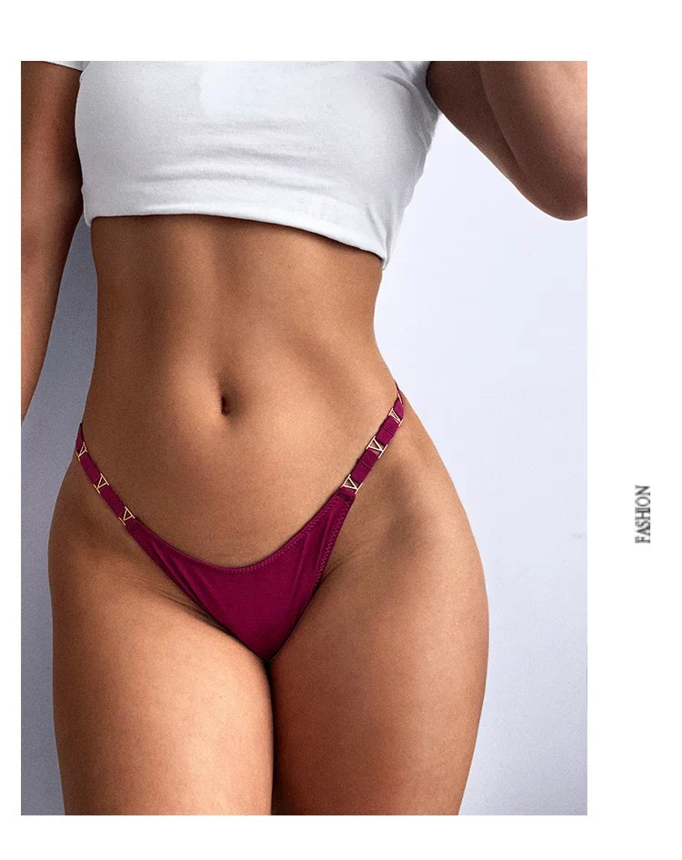 Seamless Sexy Thong Women Underwear Briefs Panties Zebra Flower Low Rise Luxury Metal Buckle G String Bikini Girls Female Panty